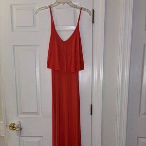 New Lexi Drew flounce maxi dress in Coral size Medium